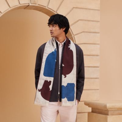 HERMES ロングストールMENS シルク&アンゴラ HERMESロング